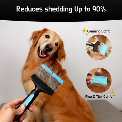 iToleeve Dual Flexible Head Slicker Brush, Round Tipped Pins, Skin Friendly