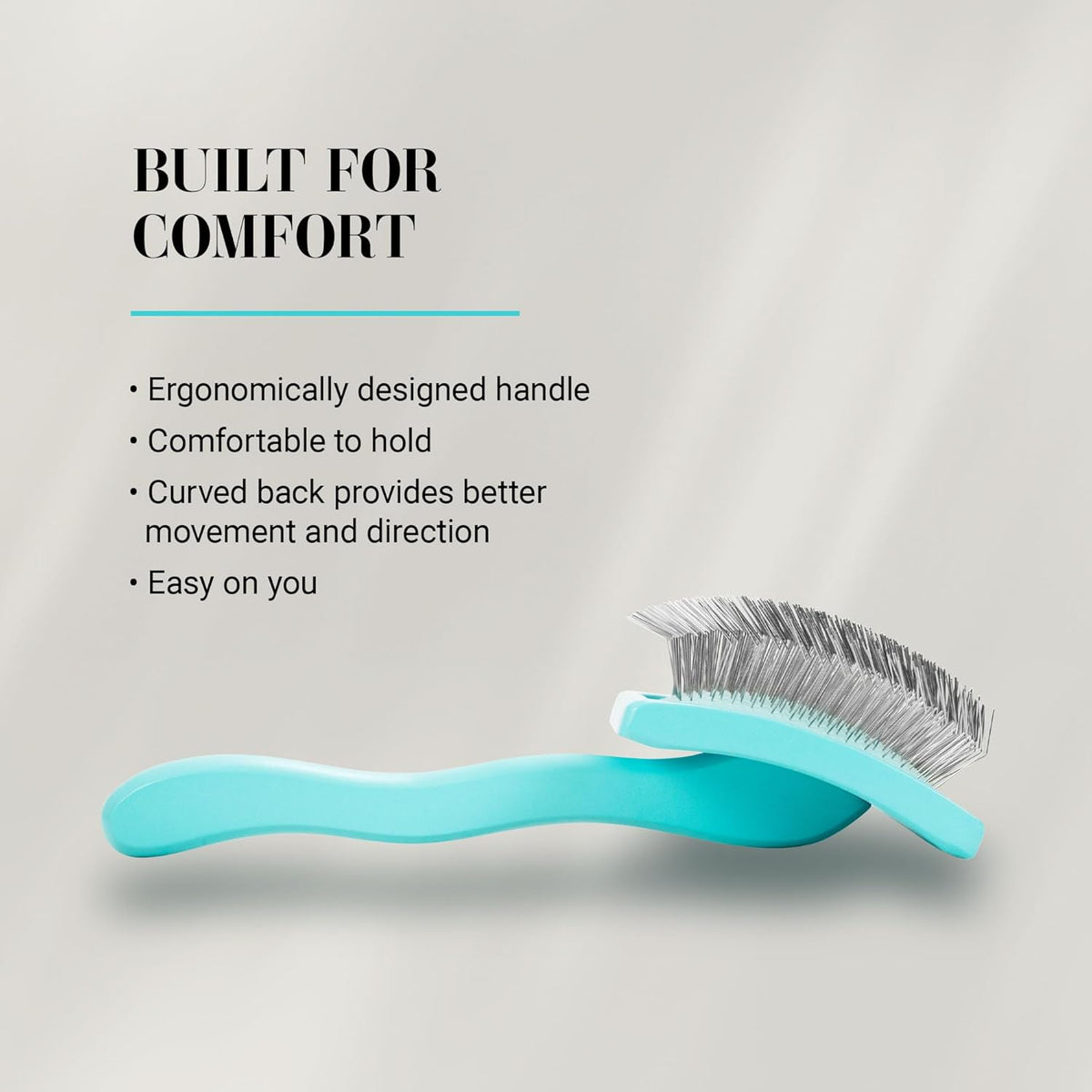 Chris Christensen Big G Dog Slicker Brush for Dogs (Goldendoodles, Labradoodles, Poodles), Groom Like a Professional, Fluff Detangle Style, Saves Time Energy, Teal, Large