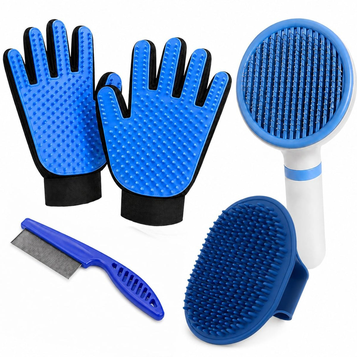 NVNAN Cat & Dog Grooming Glove and Curry Brush Set