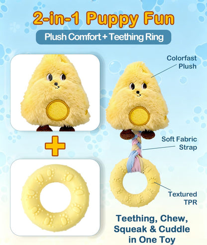 TOLOYE 5 Pack Squeaky Puppy Toys for Small Dogs, Soft Teething Plush TPR