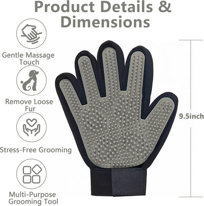 Right Hand Pet Hair Removal Gloves with Thickened Silicone Tips,Grey