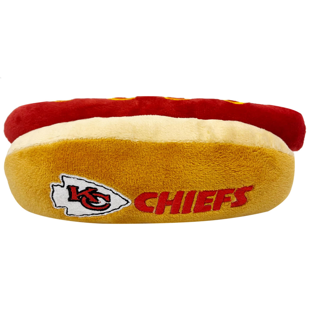 Pets First NFL Chicago Bears HOT Dog Plush Dog & CAT Squeak Toy - Cutest HOT-Dog Snack Plush Toy for Dogs & Cats with Inner Squeaker & Beautiful Football Team Name/Logo 8 x 5 x 3 Inches
