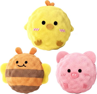 Plush Dog Toy 3 Pack Soft Balls for Dogs, Fun Dog Squeaky Ball with Irregular Bounce, Plush Toy for Chewing, Interactive Play and Anxiety Relief