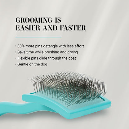 Chris Christensen Big G Dog Slicker Brush for Dogs (Goldendoodles, Labradoodles, Poodles), Groom Like a Professional, Fluff Detangle Style, Saves Time Energy, Teal, Large