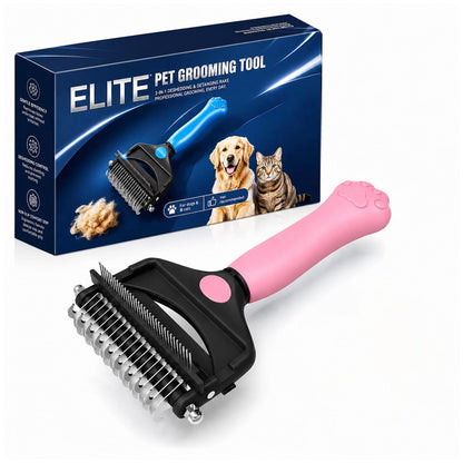 Deshedding Dog Brush，3-in-1 Undercoat Rake for Dogs (Blue)