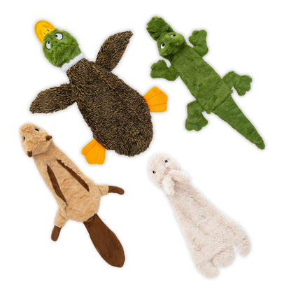 Best Pet Supplies Squeaky Dog Toys with Soft Durable Fabric for Small, Medium and Large Pets Interactive Toy for Indoor Play, Supports Active Biting and Play - Orange, Large