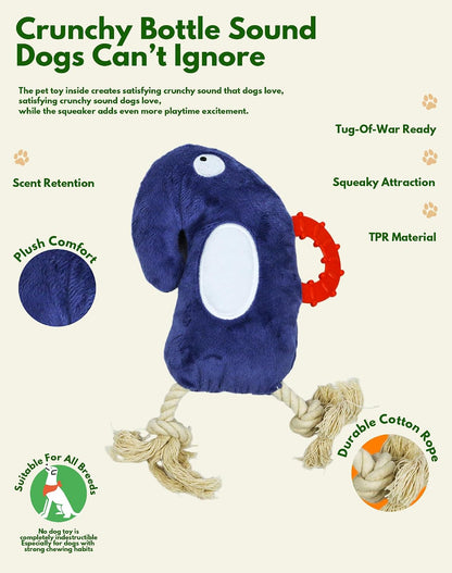 Deeow Squeaky Plush Dog Tug Chew Toy, Tether Puppy Toy-Halloween Theme