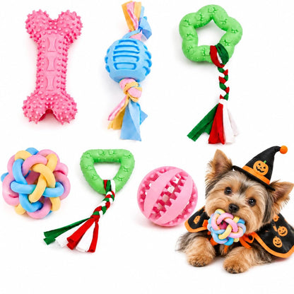 Halloween Puppy Chew Toys, 6 Pack Teething Toys for Small Breed Puppies