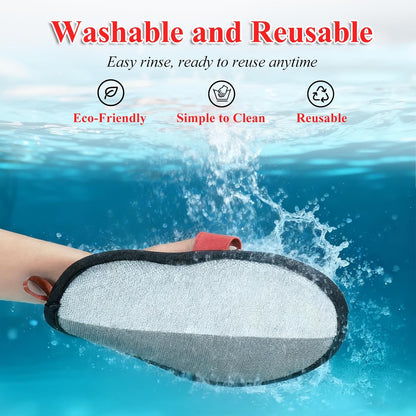 1 Pack Pet Hair Removal Glove with upgraded electrostatic tech for couches, carpets & clothes. Magic Brush for gentle pet massage and deshedding. Pet Hair Glove, reusable and washable for home clean
