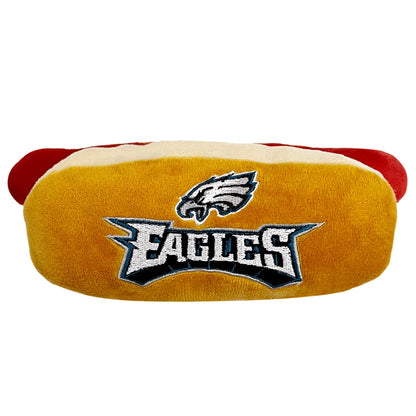 Pets First NFL Chicago Bears HOT Dog Plush Dog & CAT Squeak Toy - Cutest HOT-Dog Snack Plush Toy for Dogs & Cats with Inner Squeaker & Beautiful Football Team Name/Logo 8 x 5 x 3 Inches