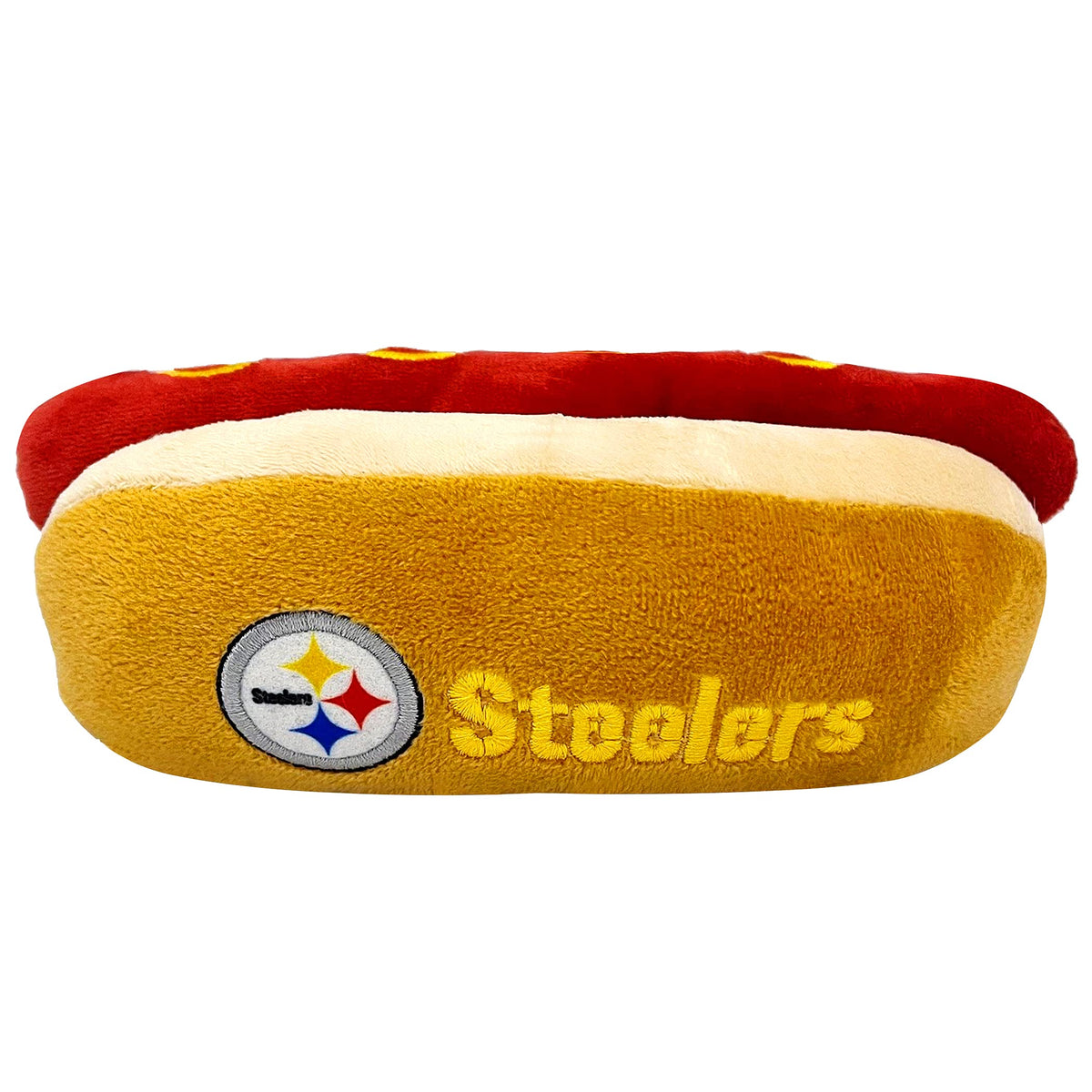 Pets First NFL Chicago Bears HOT Dog Plush Dog & CAT Squeak Toy - Cutest HOT-Dog Snack Plush Toy for Dogs & Cats with Inner Squeaker & Beautiful Football Team Name/Logo 8 x 5 x 3 Inches