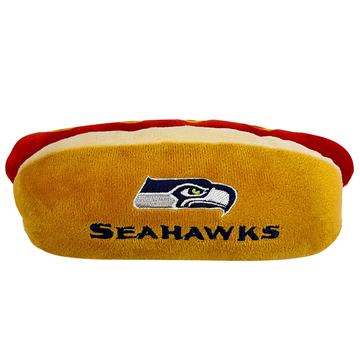 Pets First NFL Chicago Bears HOT Dog Plush Dog & CAT Squeak Toy - Cutest HOT-Dog Snack Plush Toy for Dogs & Cats with Inner Squeaker & Beautiful Football Team Name/Logo 8 x 5 x 3 Inches
