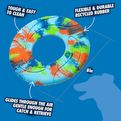 Chuckit! EcoFetch Flyer Rubber Dog Toy, Medium (8 Inch Diameter) Pack of 1, for Breeds 20-60 lbs