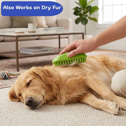 Evollax Dog Bath Brush | Rubber Curry Brush Grooming, Shedding & Massage Dog Scrubber for Bath | Cat Shower Supplies | Shampoo Shower Brush & Curry Comb for Cats Dogs and Horses