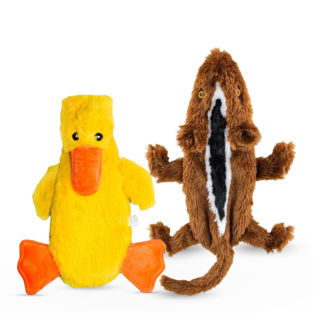FGA MARKETPLACE Duck and Frog Flat NO Stuffing NO Squeak Plush Dog Toy, Funny Style Will Entertain Your Pet for Hours, Recommended for Small and Medium Dog 21 INCH Long