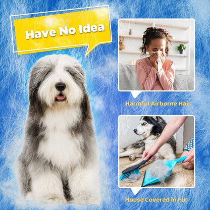 Pet Hair Removal Glove with 255 Silicone Tips for Dogs & Cats, 1 Pair Gray