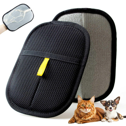 Thickened Pet Hair Removal Glove - Electrostatic Cat Dog Hair Remover Glove, Reusable Magic Brush Pet Hair Remover Tool for Couch, Carpet, and Car Seat (Black,1 Pack)