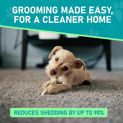 Maxpower Planet Hair Brush - Double Sided Shedding, Dematting Undercoat Rake for Dogs and Cats, Extra Wide Dog Grooming Brush, Reduce Shedding by 95%, Black