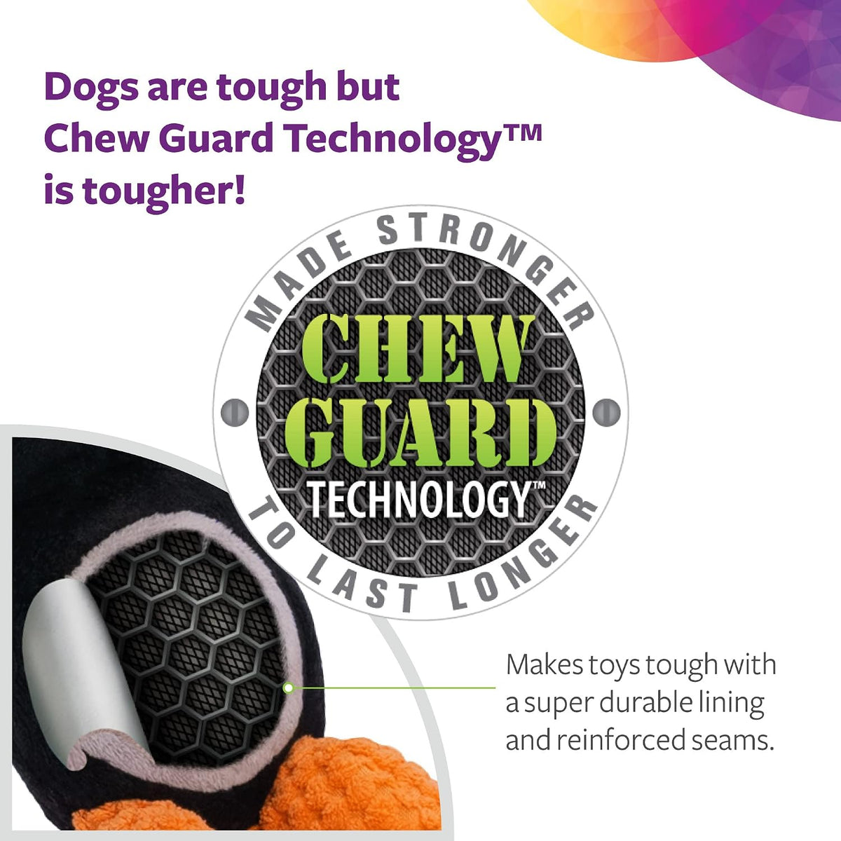 TrustyPup Tough 'N Fun Donut Squeaky Plush Dog Toy, Chew Guard Technology - Tan, Small (71148)