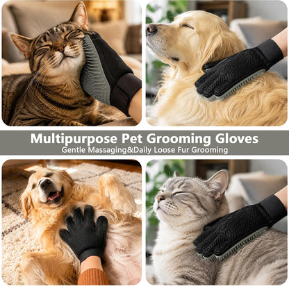 Right Hand Pet Hair Removal Gloves with Thickened Silicone Tips,Grey