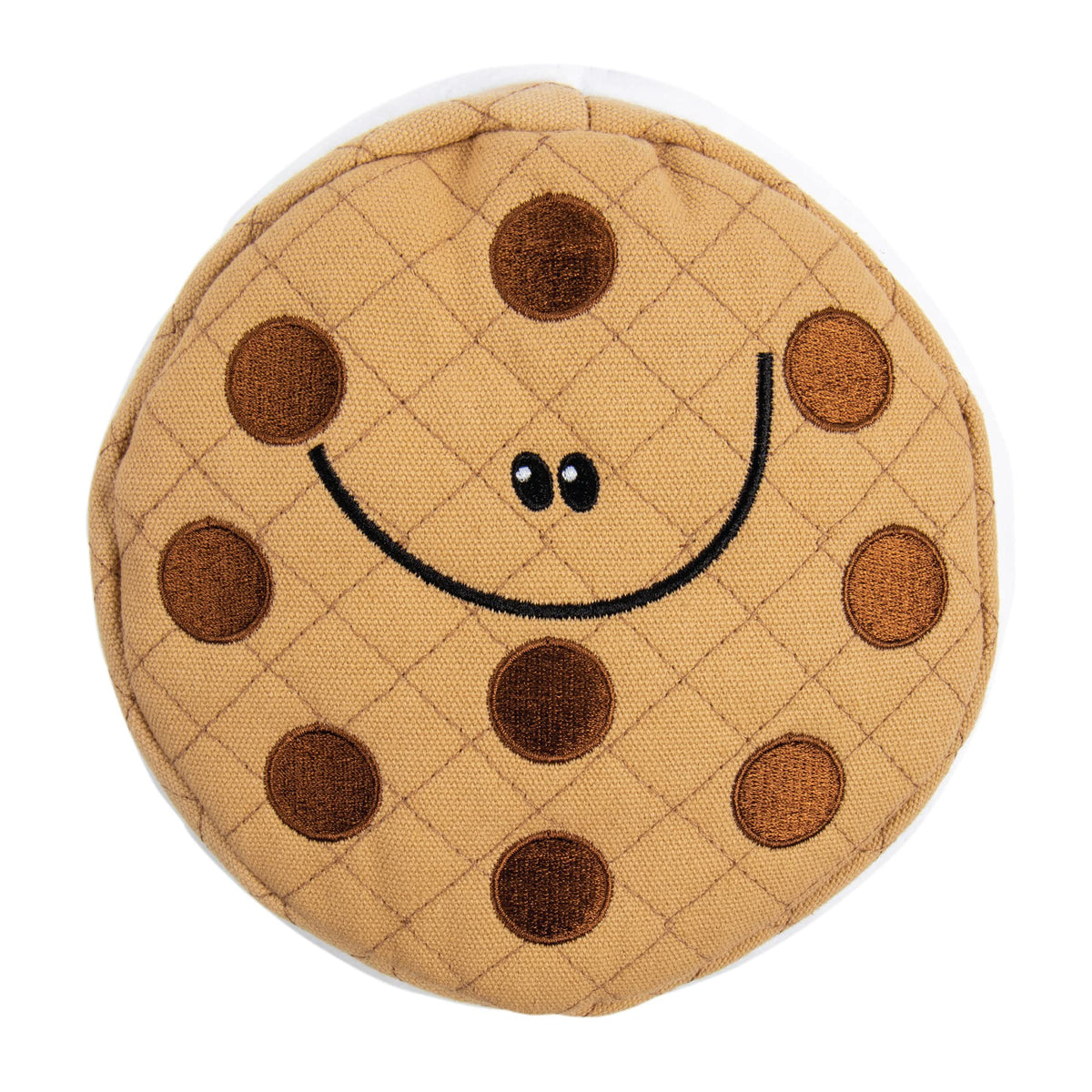 TrustyPup Tough 'N Fun Donut Squeaky Plush Dog Toy, Chew Guard Technology - Tan, Small (71148)