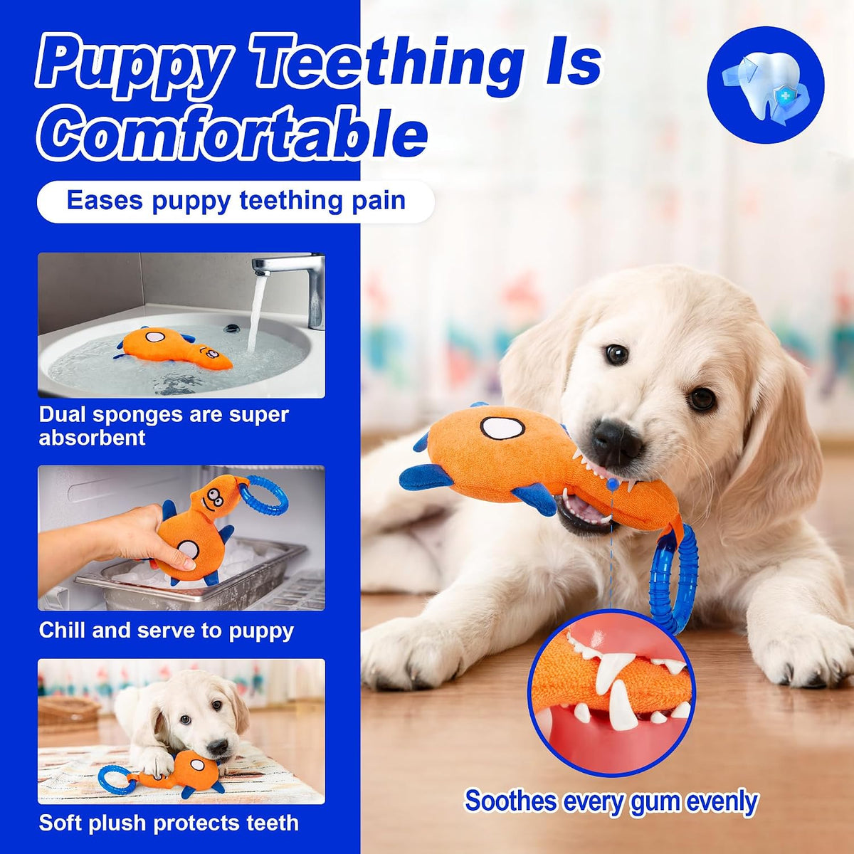 ADDPETS 4 Pack Frozen Puppy Toys to Keep Them Busy to Relieve Teething Pain,Chew Toys for Puppies 0-6 Months Relieve Teething Itch, Puppy Teething Rings to Release Excess Energy