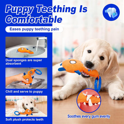 ADDPETS 4 Pack Frozen Puppy Toys to Keep Them Busy to Relieve Teething Pain,Chew Toys for Puppies 0-6 Months Relieve Teething Itch, Puppy Teething Rings to Release Excess Energy