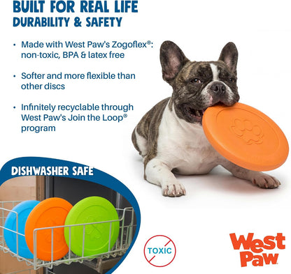 WEST PAW Zisc High-Flying Disc Dog Toy, Large - Tangerine