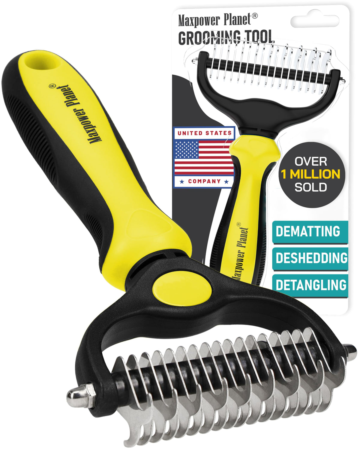 Maxpower Planet Pet Grooming Rake and Dematting Comb, Pet Pro
