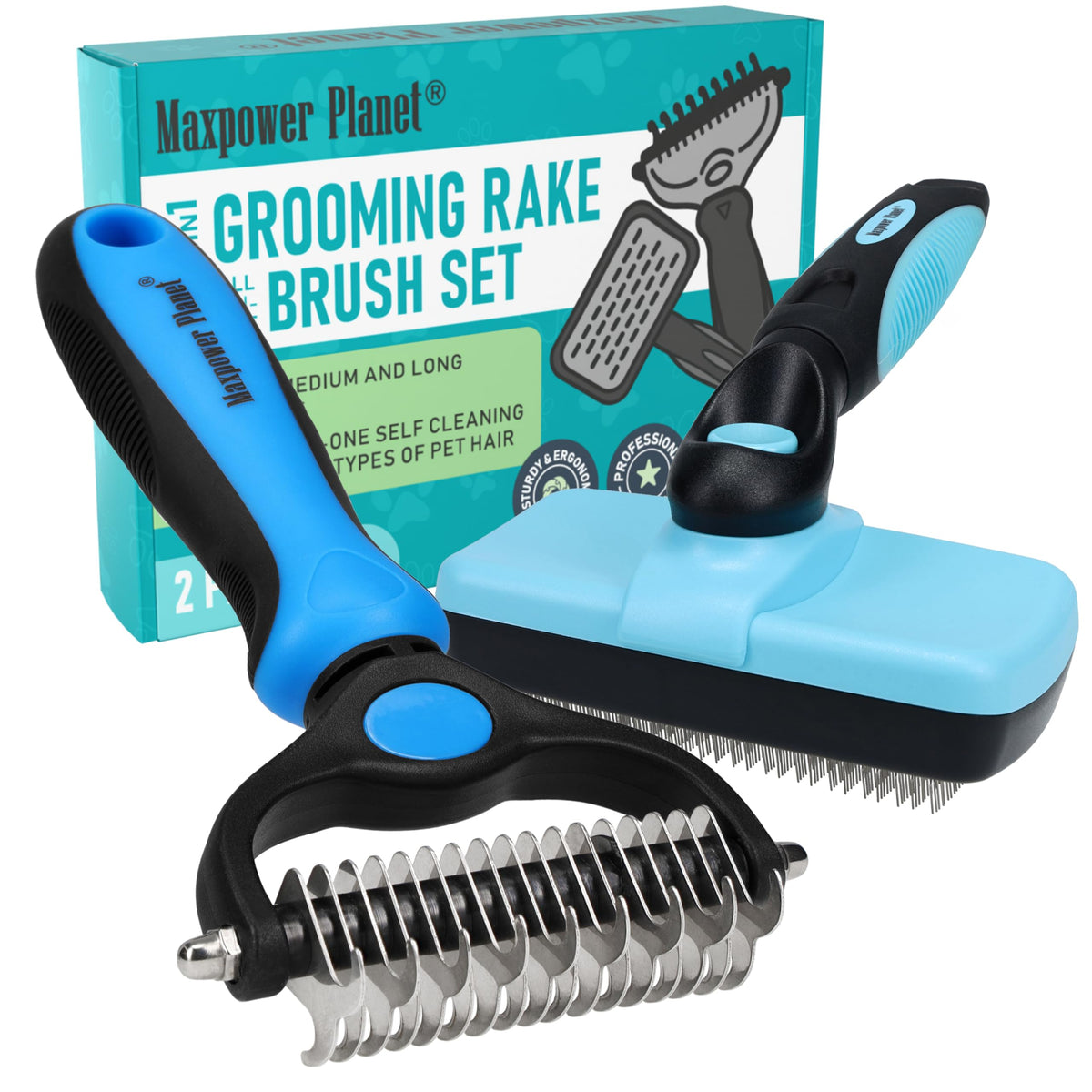 Maxpower Planet Pet Grooming Rake and Dematting Comb, Pet Pro