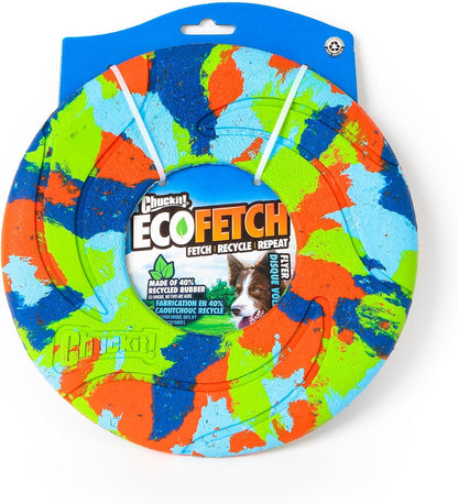 Chuckit! EcoFetch Flyer Rubber Dog Toy, Medium (8 Inch Diameter) Pack of 1, for Breeds 20-60 lbs