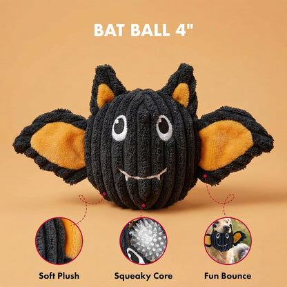Pet Lou Batmmy EZ Squeaky Ball, Set of 2, 4-inch Width