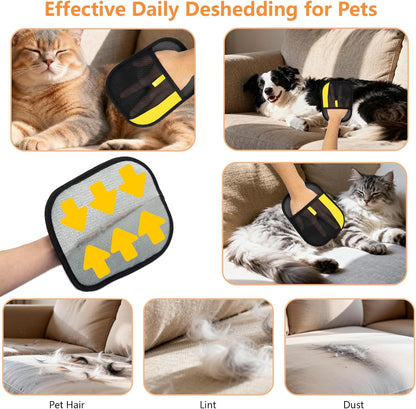 Deshedding Pet Grooming Gloves for Cats & Dogs