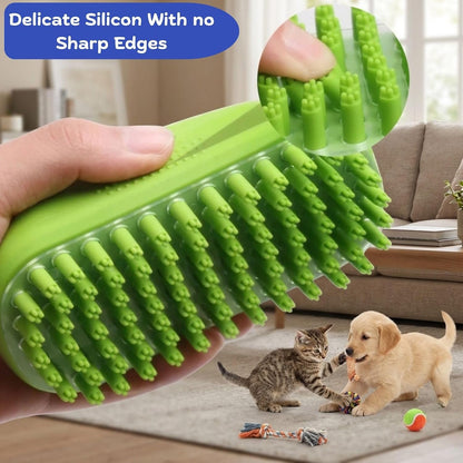 Evollax Dog Bath Brush | Rubber Curry Brush Grooming, Shedding & Massage Dog Scrubber for Bath | Cat Shower Supplies | Shampoo Shower Brush & Curry Comb for Cats Dogs and Horses
