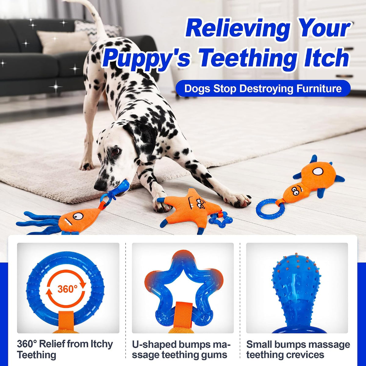 ADDPETS 4 Pack Frozen Puppy Toys to Keep Them Busy to Relieve Teething Pain,Chew Toys for Puppies 0-6 Months Relieve Teething Itch, Puppy Teething Rings to Release Excess Energy