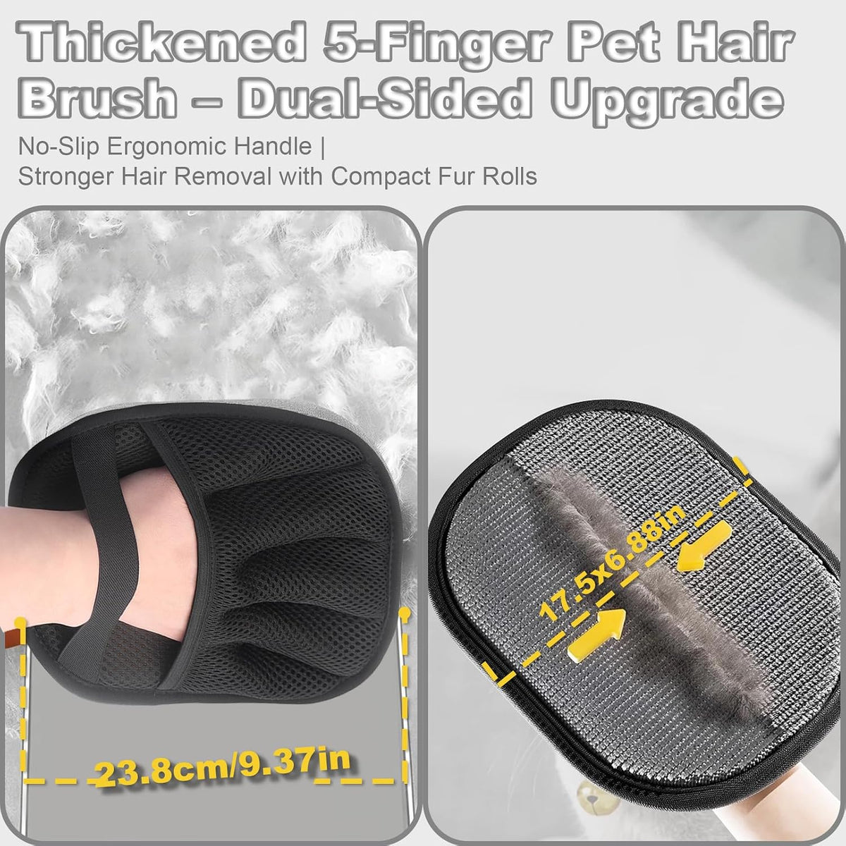 Cat Grooming Gloves for Shedding, Pet Hair Removal Mitt