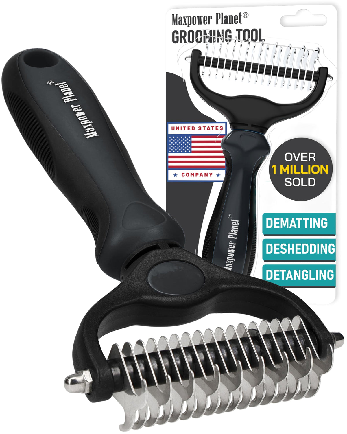 Maxpower Planet Pet Grooming Rake and Dematting Comb, Pet Pro