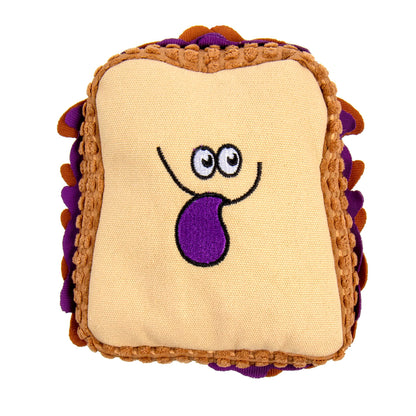 TrustyPup Tough 'N Fun Donut Squeaky Plush Dog Toy, Chew Guard Technology - Tan, Small (71148)