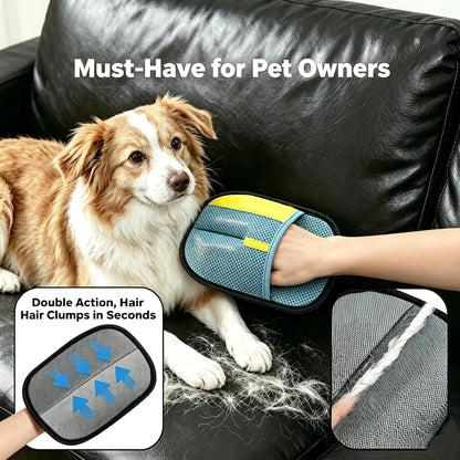 SHIAWASENA Pet Hair Remover Gloves, 2 Pack Electrostatic Deshedding Mitt - Pet Hair Removal Tool for Laundry, Couch, Car Seat - Reusable Pet Grooming Gloves for Cats and Dogs with Grooming Comb