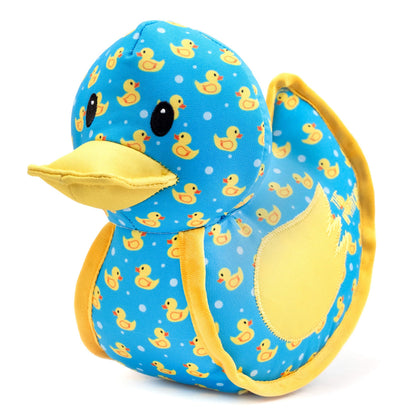The Worthy Dog Animal Pattern Tough Plush Squeaky Dog Toy, Rubber Duck